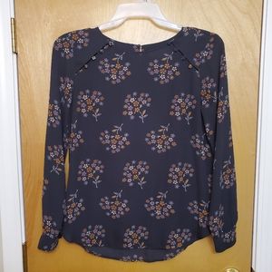 LOFT Floral Long Sleeve Blouse